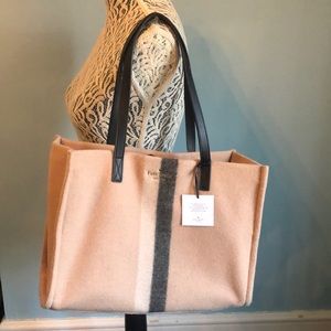 NWT. KATE SPADE. Tan& brown tote. 25th Anniversary. Very roomy. Thick felt,lined